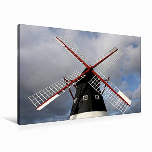 Premium Textil-Leinwand 90 x 60 cm Quer-Format Die Windmühle auf der Insel Mandø | Wandbild, HD-Bild auf Keilrahmen, Fertigbild auf hochwertigem Vlies, Leinwanddruck von Maria Reichenauer