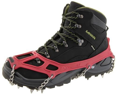 Kahtoola MICROspikes Footwear Traction for Winter Trail Hiking & Ice Mountaineering - Red - Large