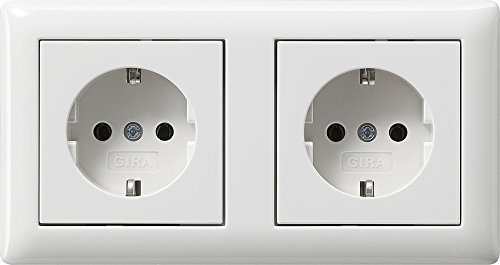Gira Standard 55 Set: 2x Steckdose 018827 und Rahmen 021104