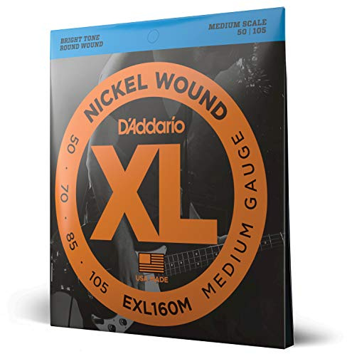 D'Addario XL Nickel E-Bassgitarrensaiten 50-105, Medium Scale