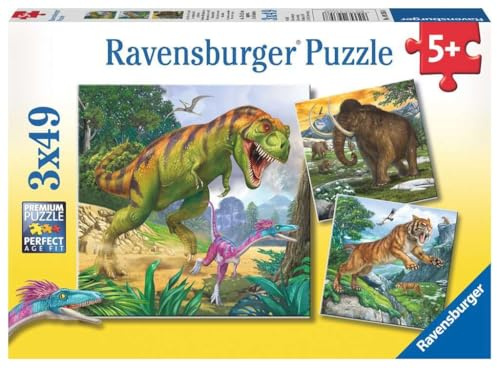 Ravensburger 09358-3x49 bitar Barnpussel från 5 år - perfekt ålderspassning - Urtida linjal - en rolig aktivitet för familjen och barnen