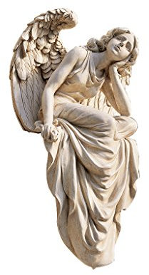 Design Toscano NG33951 Scultura Angelo Che Riposa Seduto, Grande, Avorio