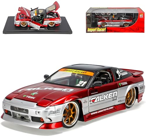 Nisan 240sx 240-sx Rot Tuning 8 Fach Bereift 1/18 Jada Modellauto Modell Auto Sonderangebot