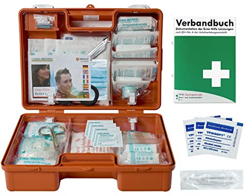 BETRIEBS VERBANDSKASTEN Erste Hilfe Koffer DIN 13157 Verbandkasten + Wandhalter orange 500200