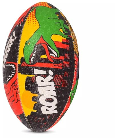 OPTIMUM Unisex vuxen dinosaurie stad rugbyboll, dinostad, storlek 5, flerfärgad, 5