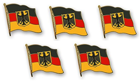 Yantec Flaggenpin 5er Pack Deutschland mit Adler Pin Anstecknadel Fahnenpin