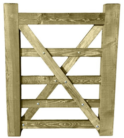 Ruby Timber Diamond Braced 5 Bar Field Farm Gate - Choose Size - Larch (3FT)