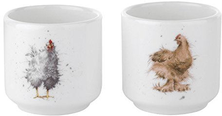 Portmeirion Wrendale by Royal Worcester Egg Cups Chickens, Set of 2