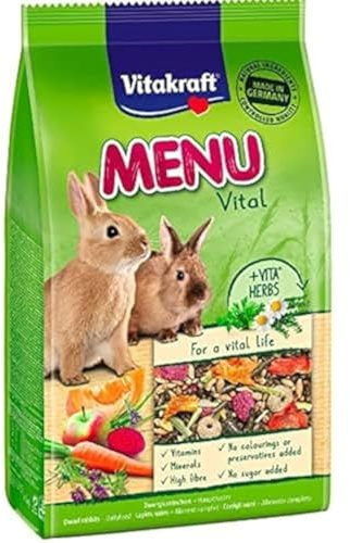 Vitakraft - Menù Premium Vital per Conigli - Con Cereali, Mele e Verdure - 1kg