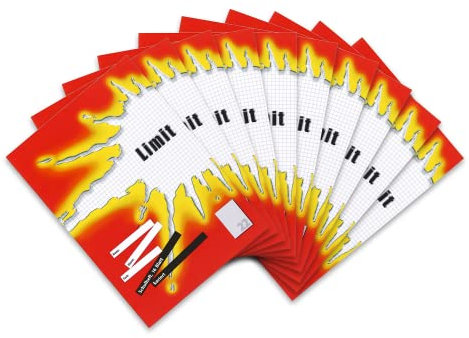 Limit Schulheft A4, 16 Blatt, Lineatur 22, kariert ohne Rand, rot, 10 Stück