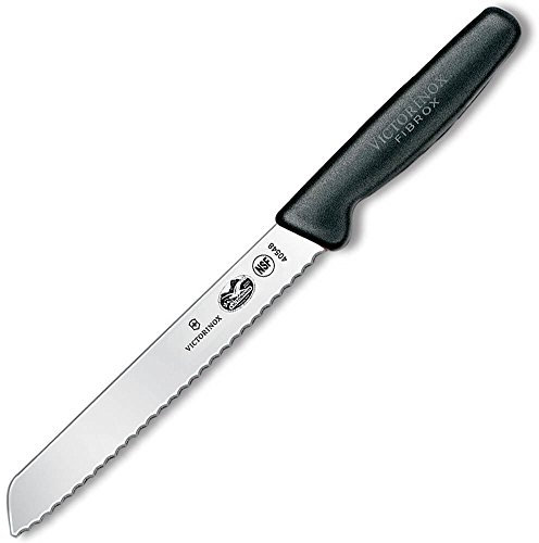 VICTORINOX CUCHILLO Pan con Sierra, 18 CM Negro