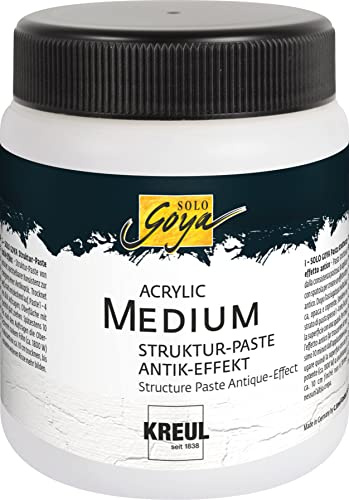 KREUL 86105 - Solo Goya Acrylic Medium, 250 ml Dose, Strukturpaste Antik Effekt, pastose Spachtelmasse zur Erzeugung einer Antikoptik