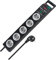 Brennenstuhl Super-Solid regleta de 5 enchufes con protección contra sobretensiones hasta 13.500A (Cable de 2,5m e Interruptor - de policarbonato a Prueba de roturas) Negro/Gris