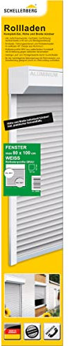 Schellenberg 20080 Vorbaurolladen Komplett-Set für Fenster zum selbst montieren - 80 x 100 cm, Rolladen mit 45° Vorbaukasten, Aussenrolladen inkl. Führungsschienen, Rolladenpanzer Kunststoff etc.