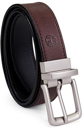 Timberland Men's Classic Leather Reversible Belt, Brown/Black, 36