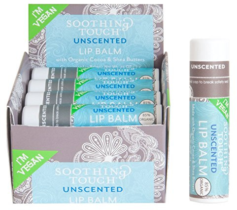 Soothing Touch Unscented Vegan Lip Balm, 0.25 Ounce - 12 per case.