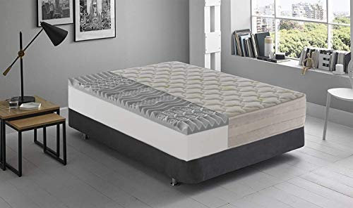 M&D – Memoryschaum Matratze mit 11 Liegezonen Gesamthöhe (28cm) - 5cm Memoryschaum - Mod. Deluxe - Vakuum gerollt (90x200)