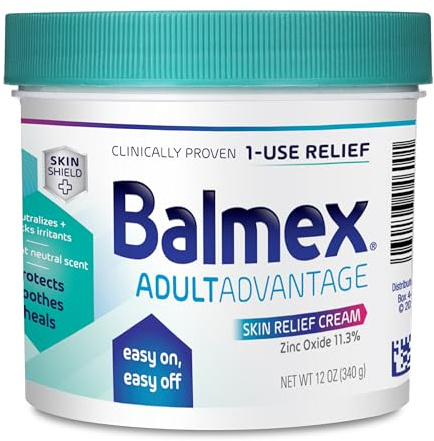 Balmex Adult Rash Relief Barrier Cream For Incontinence Care, Easy-On, Easy-Off, 12oz