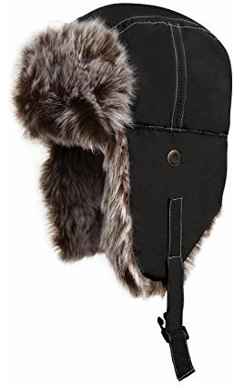 Fliegermütze mit Plüschfutter, Farbe:Jet Black;Größe:M