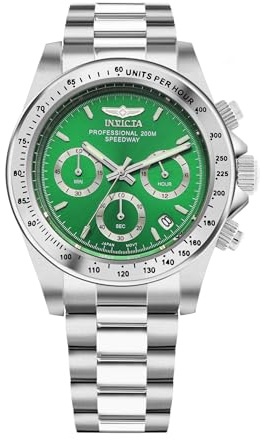 Invicta Speedway 14384 Herrenuhr - Quarzwerk - Edelstahl mit grünem Zifferblatt - 39 mm