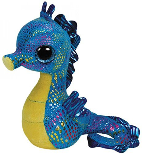 TY 36021 - Neptune - Seepferd mit Glitzeraugen und bunt glitzerndem Körper, Glubschi's, Beanie Boo's, 15 cm, blau