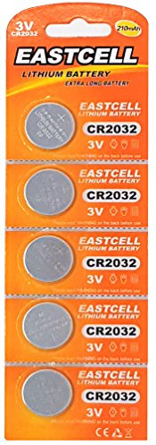 EASTCELL CR2032 DL2032 BR2032 3V 228 mAh Lithium, 5 Knopfzellen für Autos | 5 EASTCELL CR2032 Lithium-Knopfzellen mit 3V und 228 mAh auf einer Blisterkarte für kompatible Alltagsgeräte.