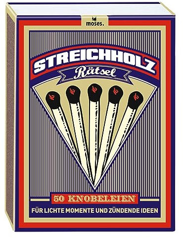 moses. 4029 Streichholzrätsel | 50 Knobeleien, Rätsel und Aufgaben | In einer Retro-Geschenkbox, Beige