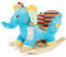 Bieco Plüsch Schaukeltier Elefant | Kinder Schaukelstuhl mit Sicherheitsgurt | Baby Schaukel | Schaukel Kleinkind | Schaukeltier Baby Zimmer | Baby Schaukelwippe ab 9 Monate | Schaukelpferd Holz