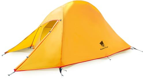 GEERTOP Tente de Camping 2 Personnes, 4 Saison Ultralégère Imperméable Dôme Double Couche Trekking Tente pour Bikepacking Randonnée Outdoor