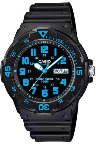 Casio Orologio da polso da uomo al quarzo casual bracciale e cassa in resin di colore black display analogico black - MRW-200H-2B