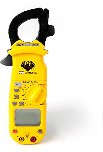 UEi DL369 Digital Clamp Meter HVAC Auto-Ranging 4000 Counts Volt Meter AC Amp Meter Measures AC Current AC/DC Voltage & Microamps Capacitance Resistance Diodes NCV Continuity Tester Live Wire Test