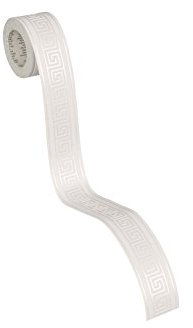 A.S. Création selbstklebende Bordüre Only Borders Borte Mäander grafisch 5,00 m x 0,04 m weiß Made in Germany 895912 8959-12