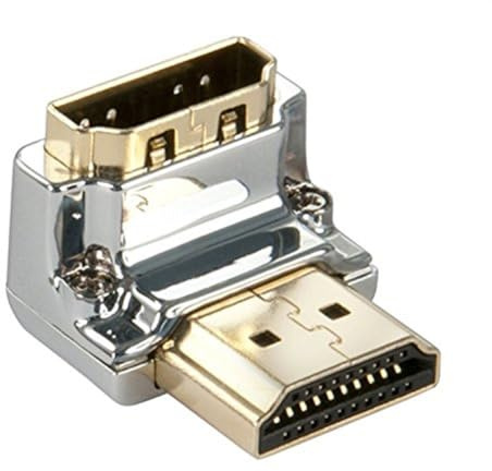LINDY CROMO HDMI macho a HDMI hembra adaptador de ángulo recto de 90 grados - abajo