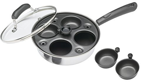 KitchenCraft Cuoci Uova in Camicia a 4 Fori in Acciaio al Carbonio Rivestito in Alluminio
