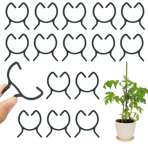 KINGLAKE 100 Stück Pflanzenclips Pflanzenklammern, Tomatenclips, Pflanzen Clips, Tomaten Befestigung Clips, Pflanzenringe Blumenklammern Rankhilfe Klammern für Pflanzen (L)