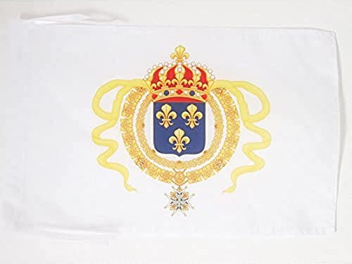AZ FLAG Bandera del VIRREINATO DE Nueva Francia 45x30cm - BANDERINA COLONIAS FRANCESAS DE NORTEAMÉRICA - Nouvelle-France 30 x 45 cm cordeles