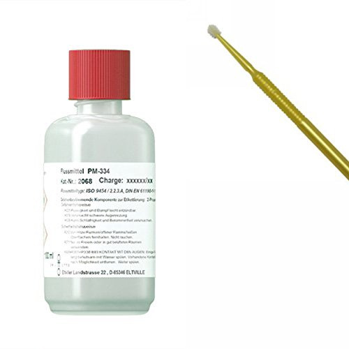 Flussmittel 100 ml PM-334 (No-clean Elektronik-Flussmittel mit 3,0% Feststoff) Incl. Application-Stick für die exakte und perfekte Flussmittelplatzierung