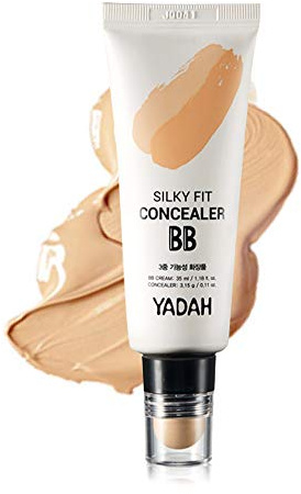 YADAH Silky Fit Concealer BB Cream (21 Light Beige, 1.18fl oz) - 2-in-1 Korean Makeup for Flawless Skin, Tinted Moisturizer for Blemish Cover. Long-Lasting, All-Day Wear.