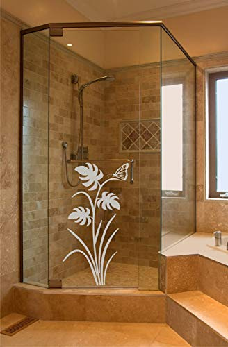 rs-interhandel® Sichtschutz Aufkleber Folie Glasdekorfolie Bad Dusche Duschwand Badezimmer Glasdekor GD112