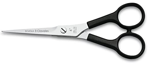 3 Claveles Relax - Ciseaux sculpteurs pour coiffeur, 6, couleur noire