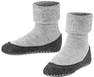 FALKE Cosyshoe K Hp lana puños en la suela 1 par, Calcetines para casa , Gris Light Grey 3400, 33-34