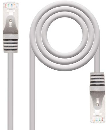 NanoCable 10.20.0815 - Cable de red Ethernet RJ45 Cat.6 FTP AWG24, 100% cobre, Gris, latiguillo de 15mts [España]