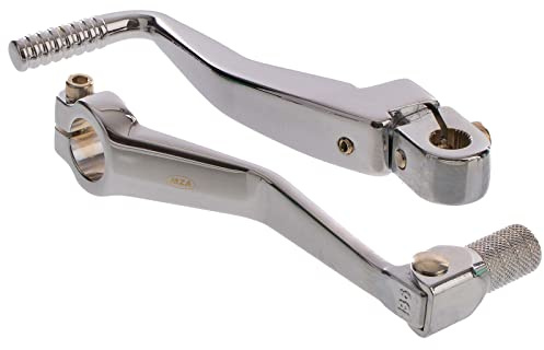 Enduro Sport/Tuning SET Kickstarterhebel + Fußschalthebel klappbar (mit Haltekugel+Feder, Federspannung einstellbar), Farbe chrom