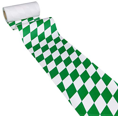 JUNOPAX Papier Tischläufer 50m x 0,20m Raute grün-weiß