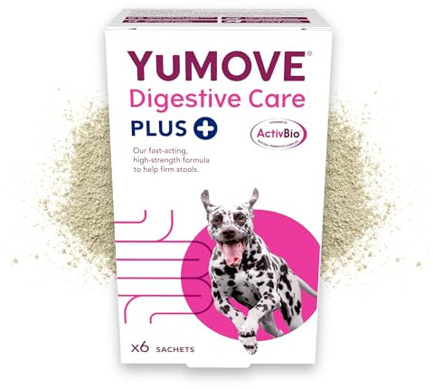 YuMOVE Digestive Care PLUS, Dogs & Cats Pre and Probiotics Supplement for Gut Health, Digestive Support Veterinary Strength with Fast-acting Ingredients, All Ages and Breeds, 60 Sachets