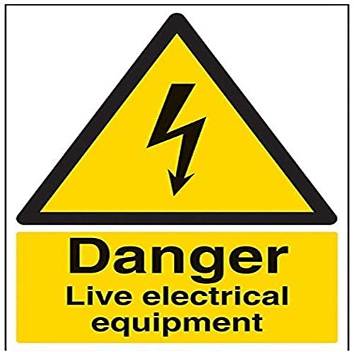 V Safety Danger, Live Electrical Equipment Warning Sign - 300mm x 400mm - 1mm Rigid Plastic