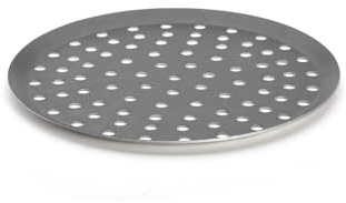 De Buyer 8137.28 Rundes Gelochtes Pizzablech, Alu Antihaft Choc 28Cm, Schwarz