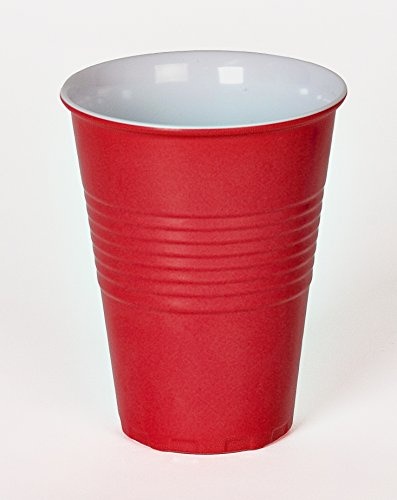Set of 4 Reusable Melamine Red Plastic Party Cups