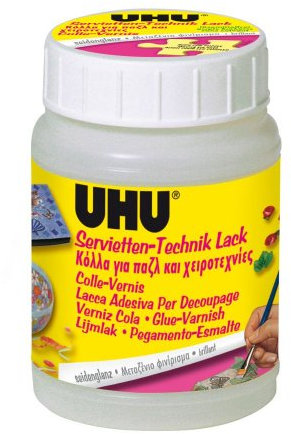 UHU Serviettentechnik-Lack seidenglanz, Klebstofflack für Versiegelungen und Veredelungen, 150 ml