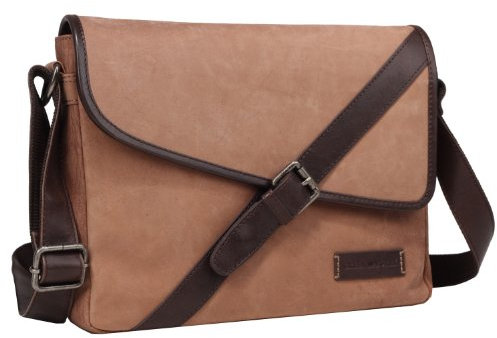 Greenburry Longshore Überschlagtasche Leder Messenger sand | 30x23x6cm